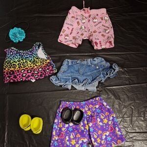 Build-A-Bear Pink Cartoon Print Kids Shorts